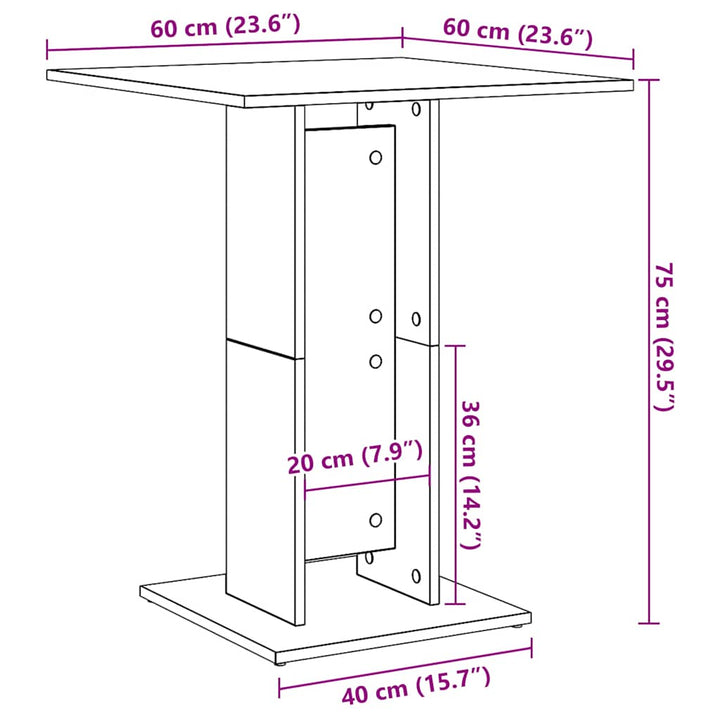 Bistrobord 60X60X75 Cm Konstruerat Trä