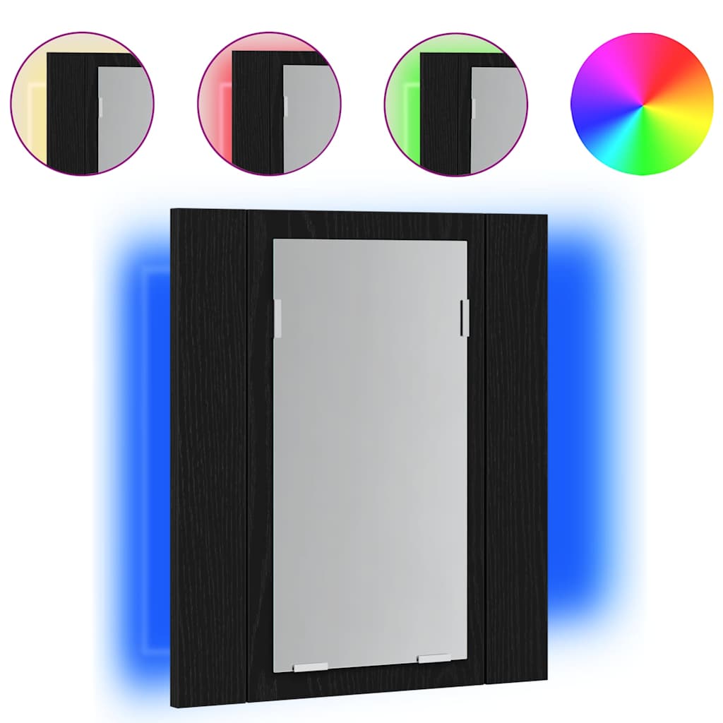 Led-Spegelskåp För Badrum 40X12X45 Cm Konstruerat Trä