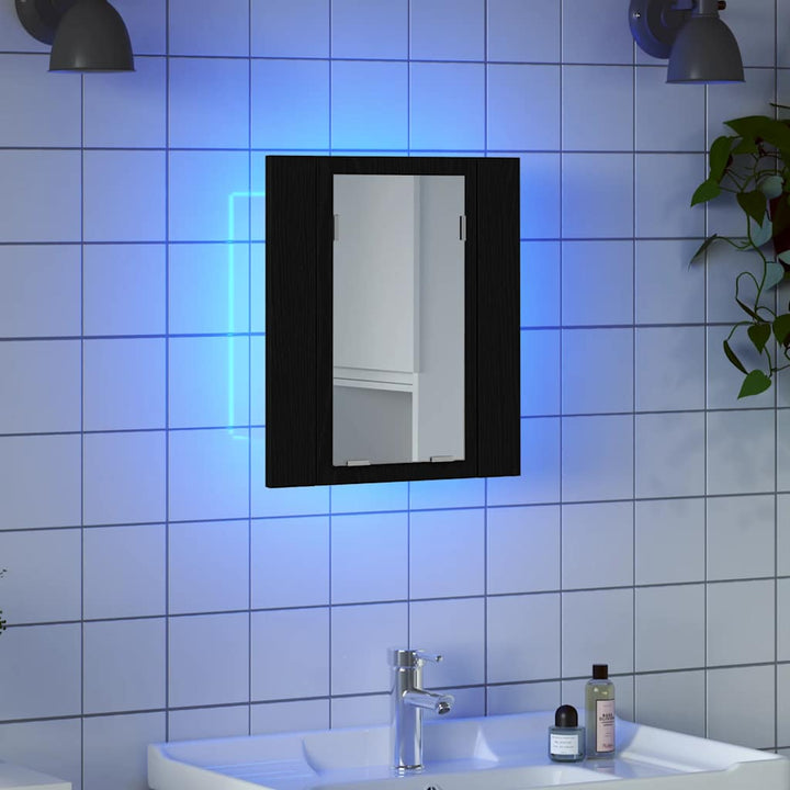 Led-Spegelskåp För Badrum 40X12X45 Cm Konstruerat Trä