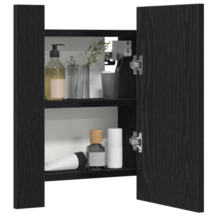 Led-Spegelskåp För Badrum 40X12X45 Cm Konstruerat Trä