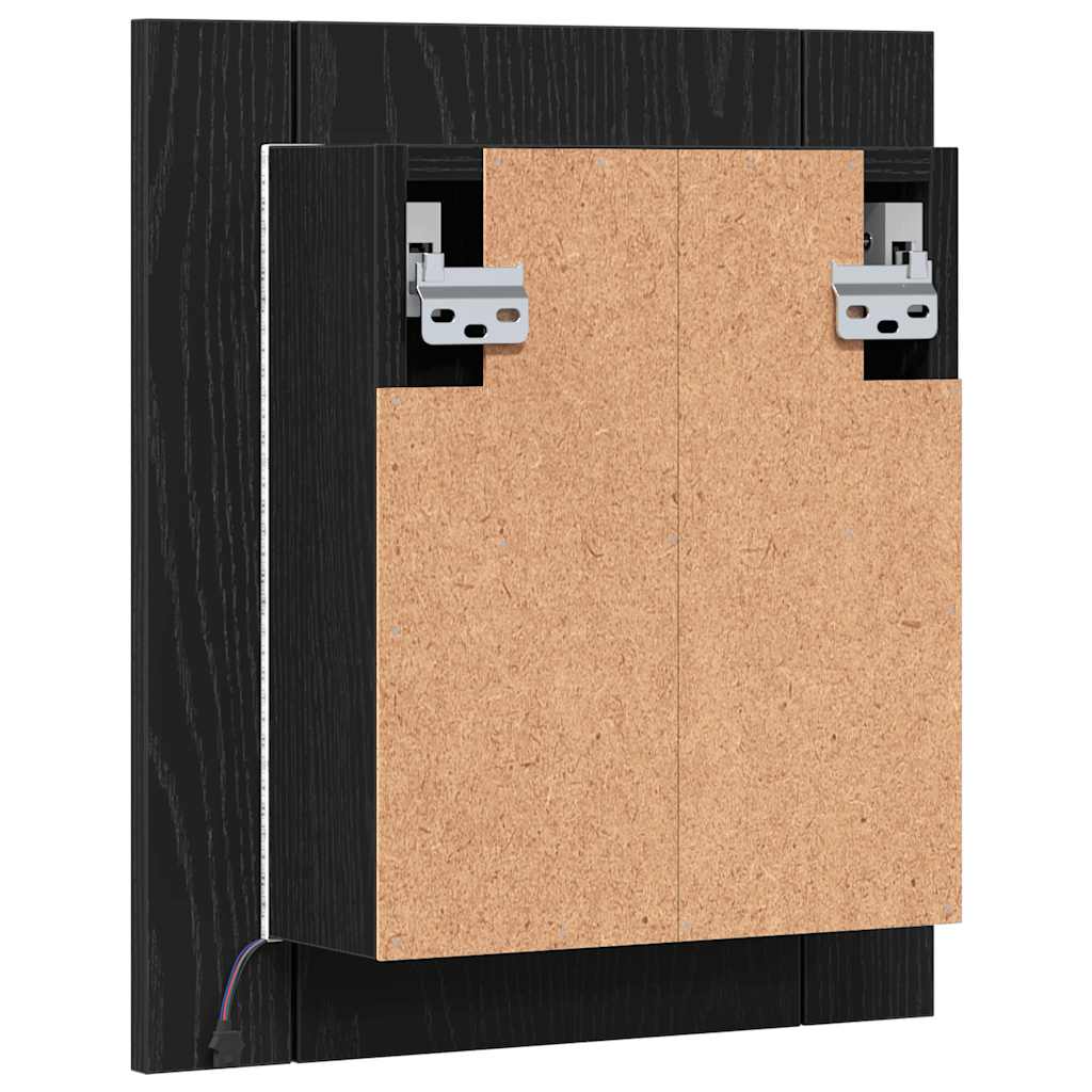 Led-Spegelskåp För Badrum 40X12X45 Cm Konstruerat Trä