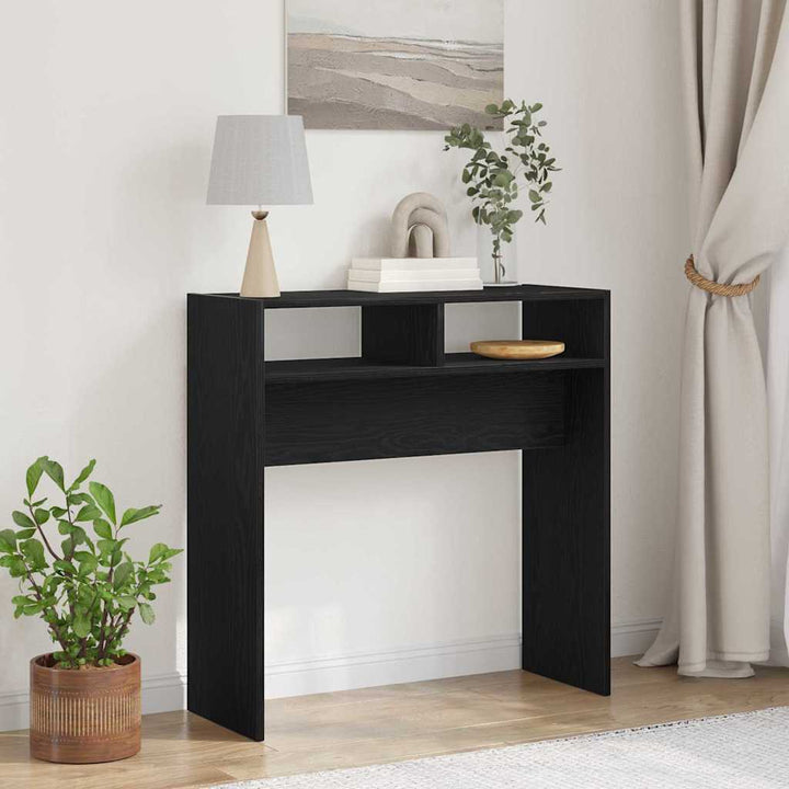 Konsolbord Svart Ek 78 X 30 X 80 Cm Konstruerat Trä