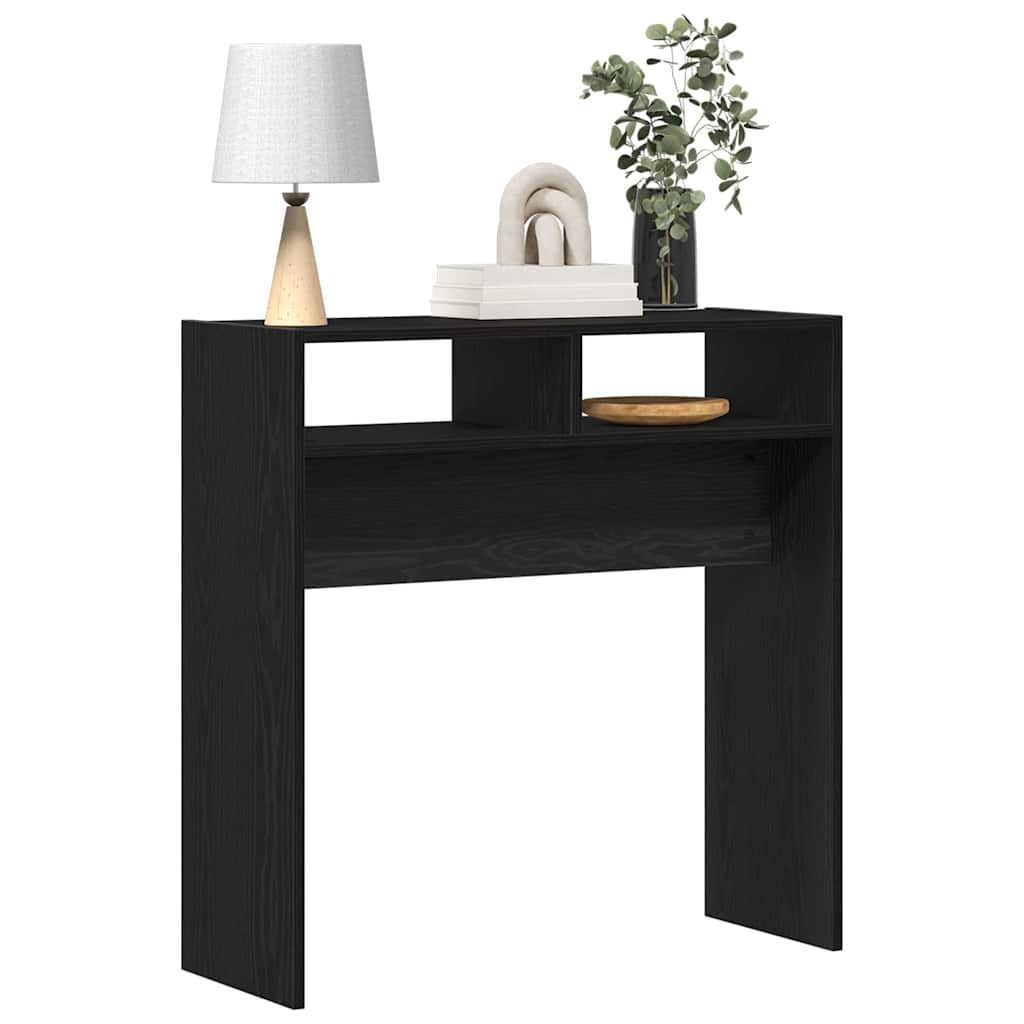 Konsolbord Svart Ek 78 X 30 X 80 Cm Konstruerat Trä