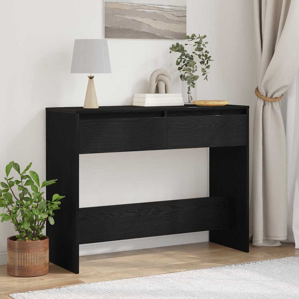 Konsolbord Svart Ek 100 X 35 X 76,5 Cm Konstruerat Trä