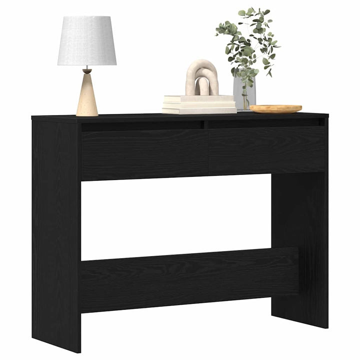 Konsolbord Svart Ek 100 X 35 X 76,5 Cm Konstruerat Trä