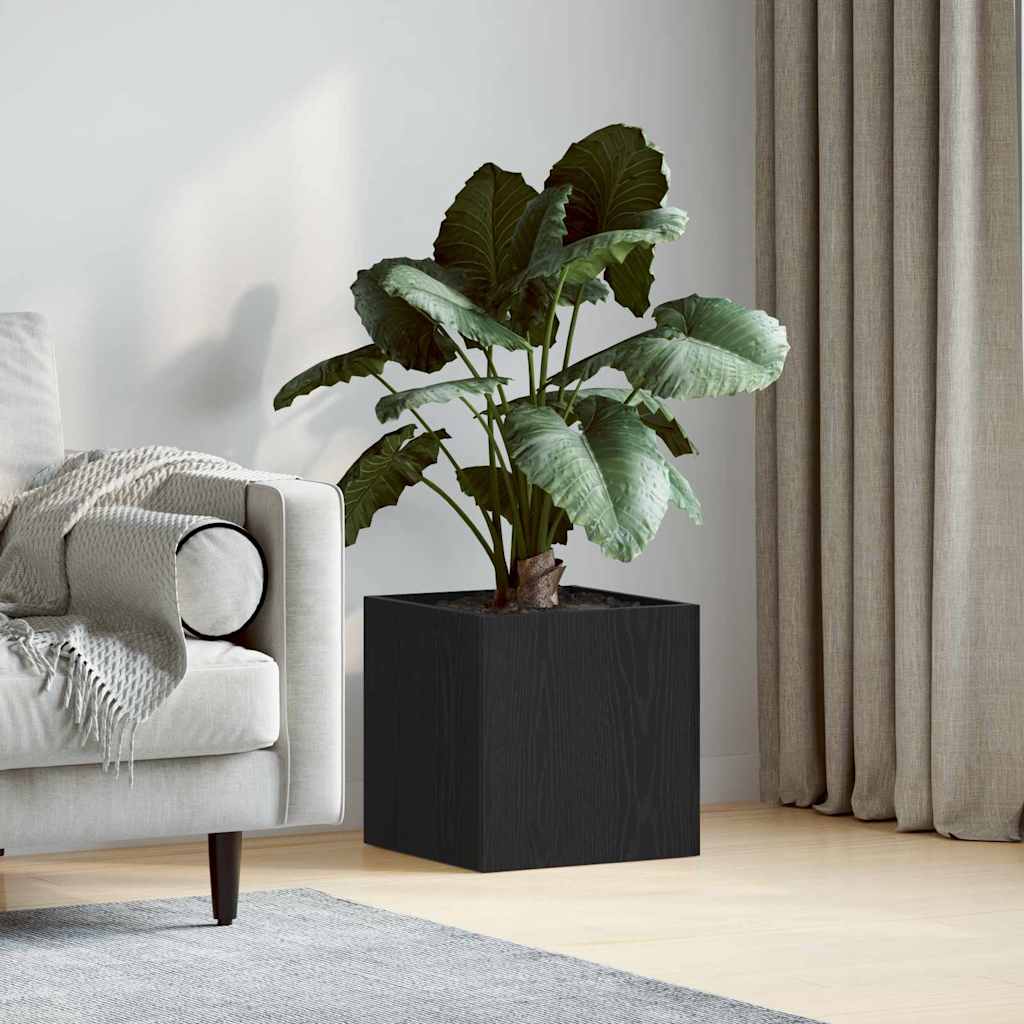Planteringslåda Svart Ek 40 X 40 X 40 Cm Konstruerat Trä