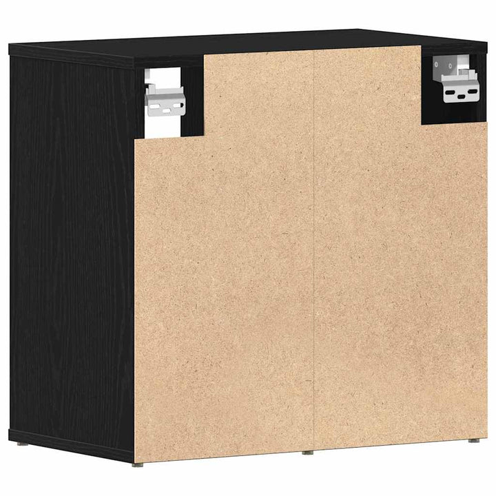 Skoskåp 2 St 52 X 30 X 50,5 Cm Konstruerat Trä Svart Ek