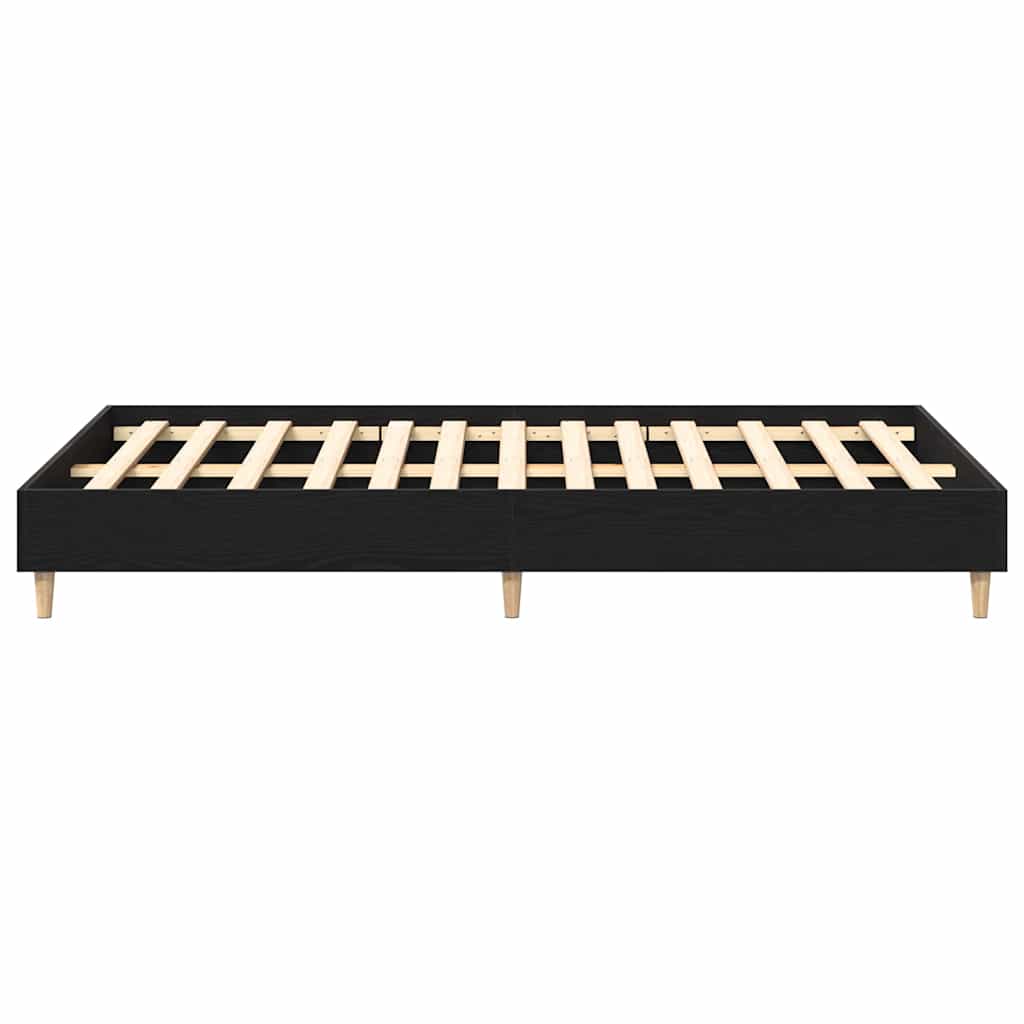 Sängram Svart Ek 203 X 123 X 25 Cm Konstruerat Trä