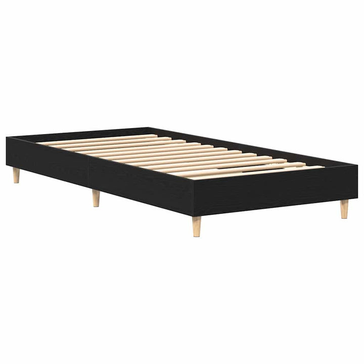 Sängram Svart Ek 203 X 101 X 25 Cm Konstruerat Trä