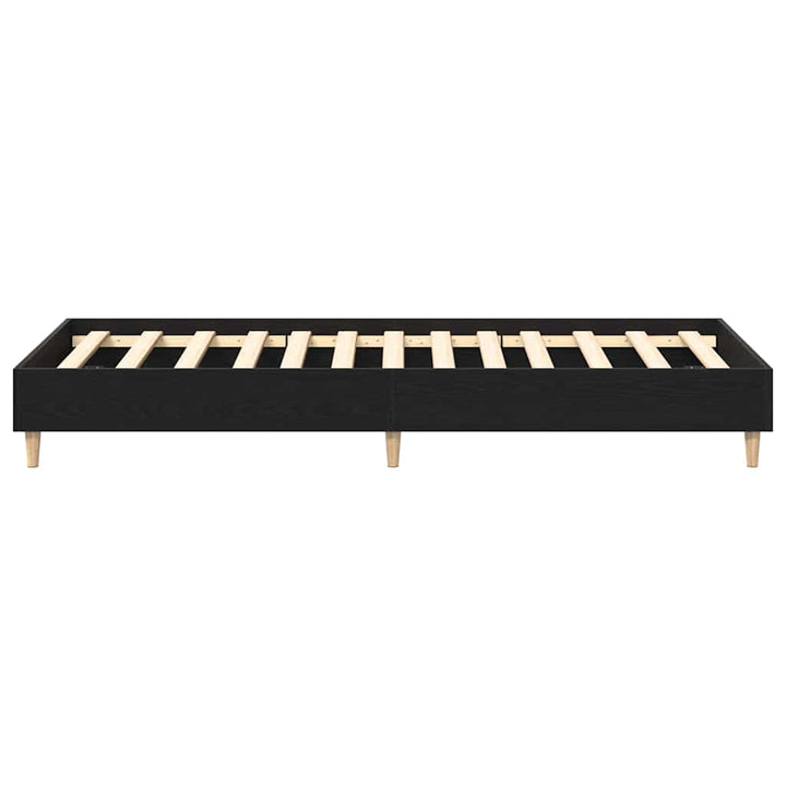 Sängram Svart Ek 203 X 101 X 25 Cm Konstruerat Trä