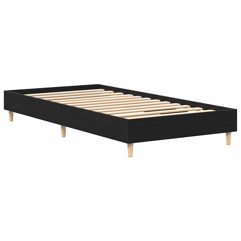 Sängram Svart Ek 203 X 93 X 25 Cm Konstruerat Trä