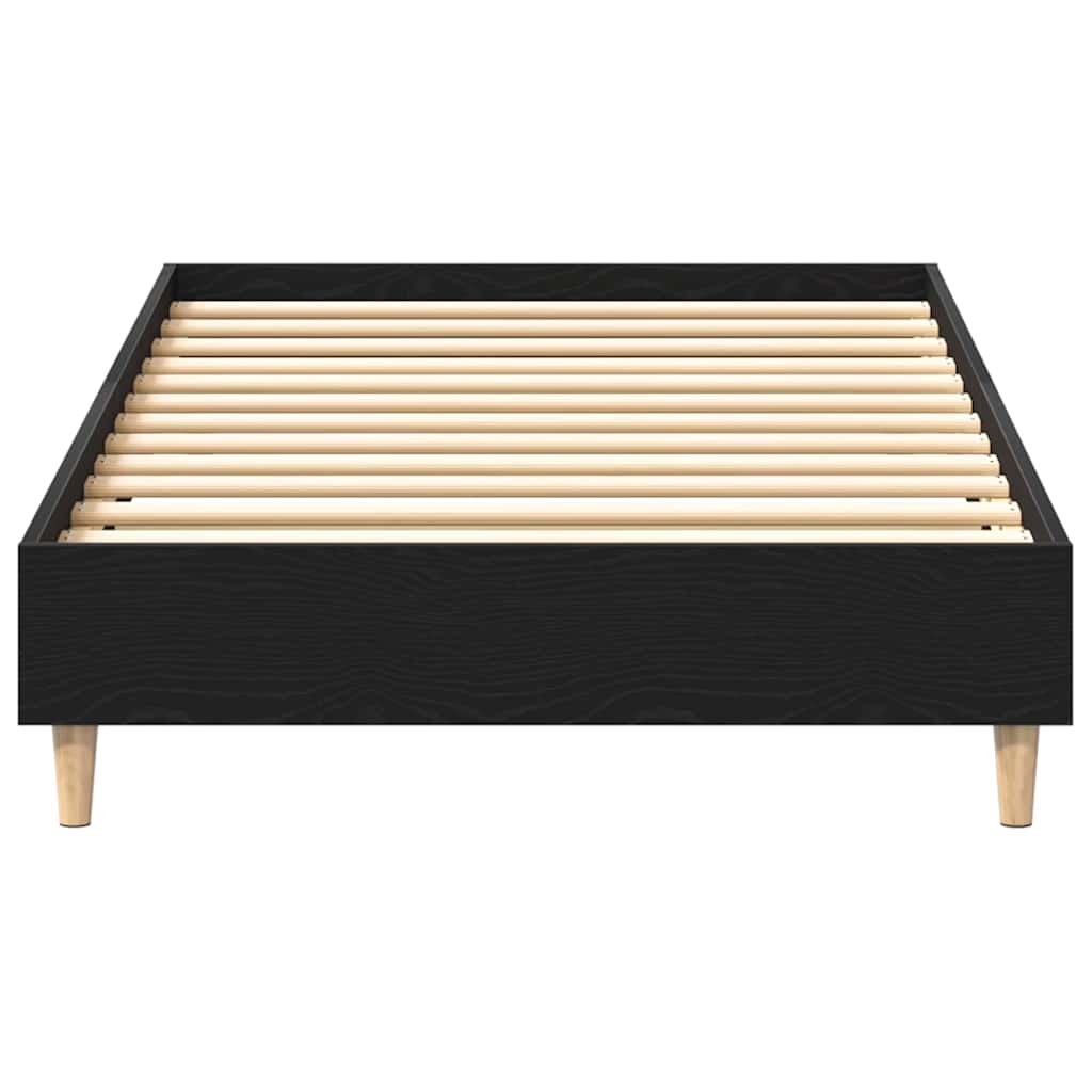 Sängram Svart Ek 203 X 93 X 25 Cm Konstruerat Trä