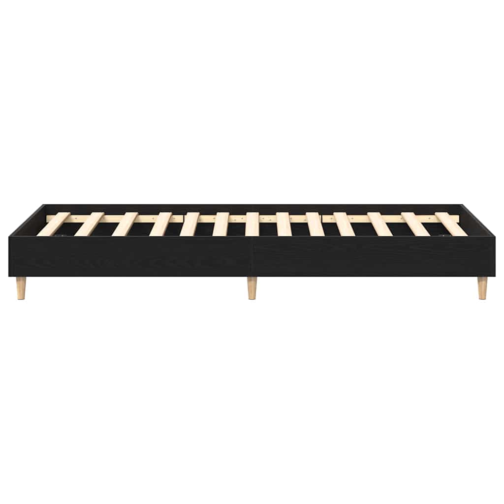 Sängram Svart Ek 203 X 93 X 25 Cm Konstruerat Trä