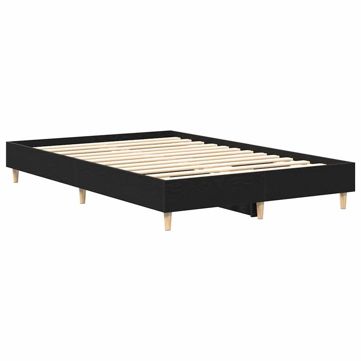 Sängram Svart Ek 193 X 138 X 25 Cm Konstruerat Trä