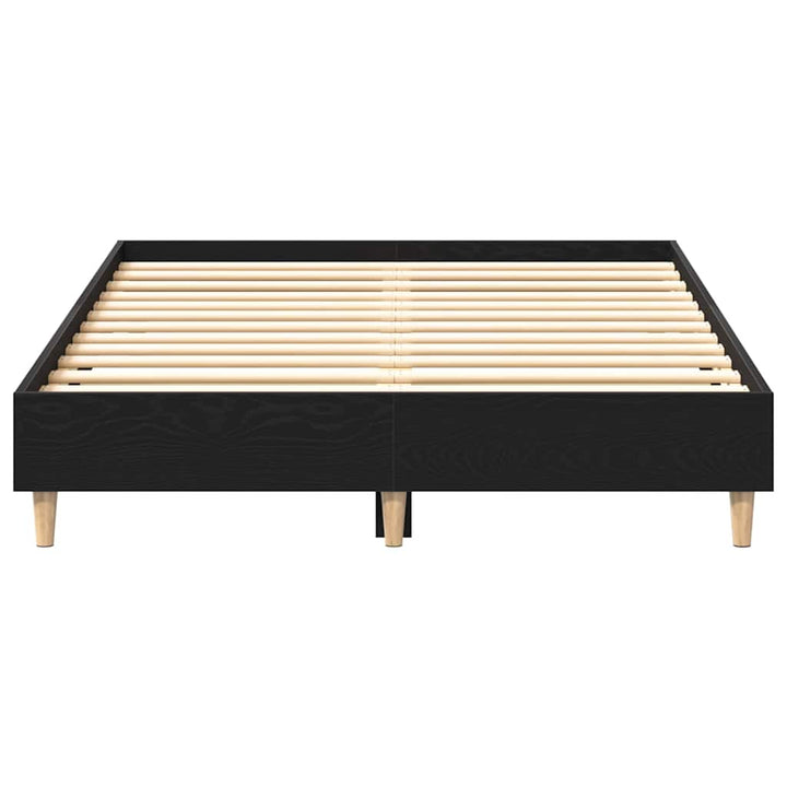 Sängram Svart Ek 193 X 138 X 25 Cm Konstruerat Trä