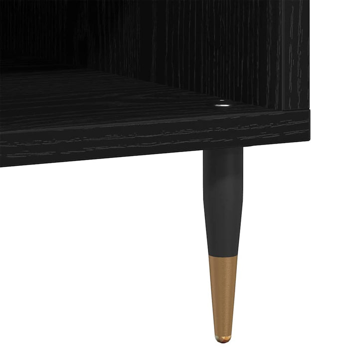 Skivskåp Med Hylla Svart Ek 85 X 38 X 48 Cm Konstruerat Trä