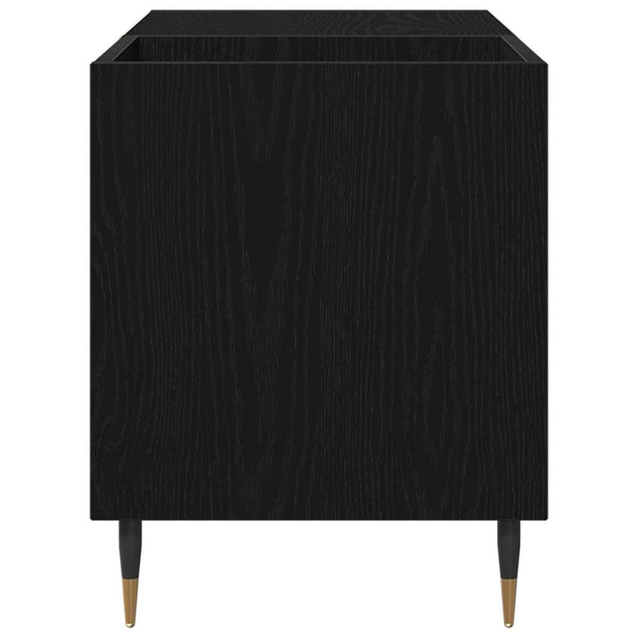 Skivskåp Med Hylla Svart Ek 85 X 38 X 48 Cm Konstruerat Trä
