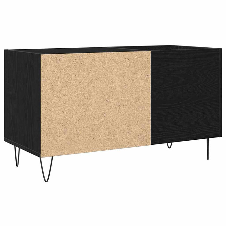 Skivskåp Med Hylla Svart Ek 85 X 38 X 48 Cm Konstruerat Trä