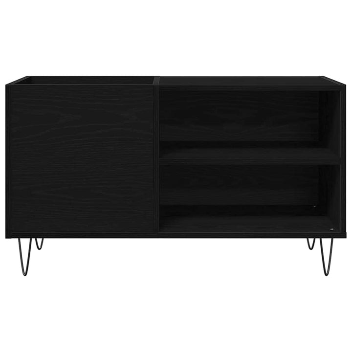 Skivskåp Med Hylla Svart Ek 85 X 38 X 48 Cm Konstruerat Trä