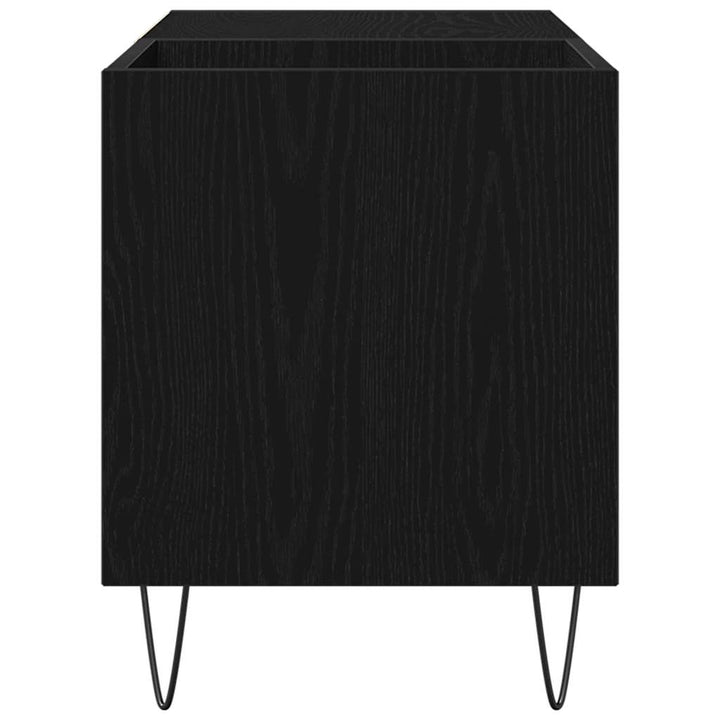 Skivskåp Med Hylla Svart Ek 85 X 38 X 48 Cm Konstruerat Trä