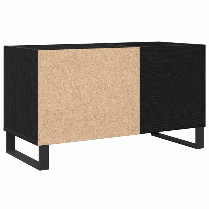Skivskåp Med Hylla Svart Ek 85 X 38 X 48 Cm Konstruerat Trä