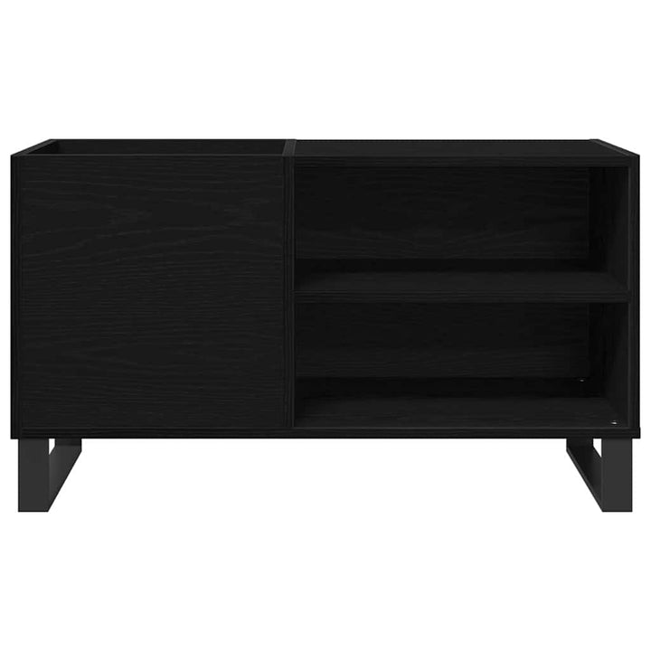 Skivskåp Med Hylla Svart Ek 85 X 38 X 48 Cm Konstruerat Trä
