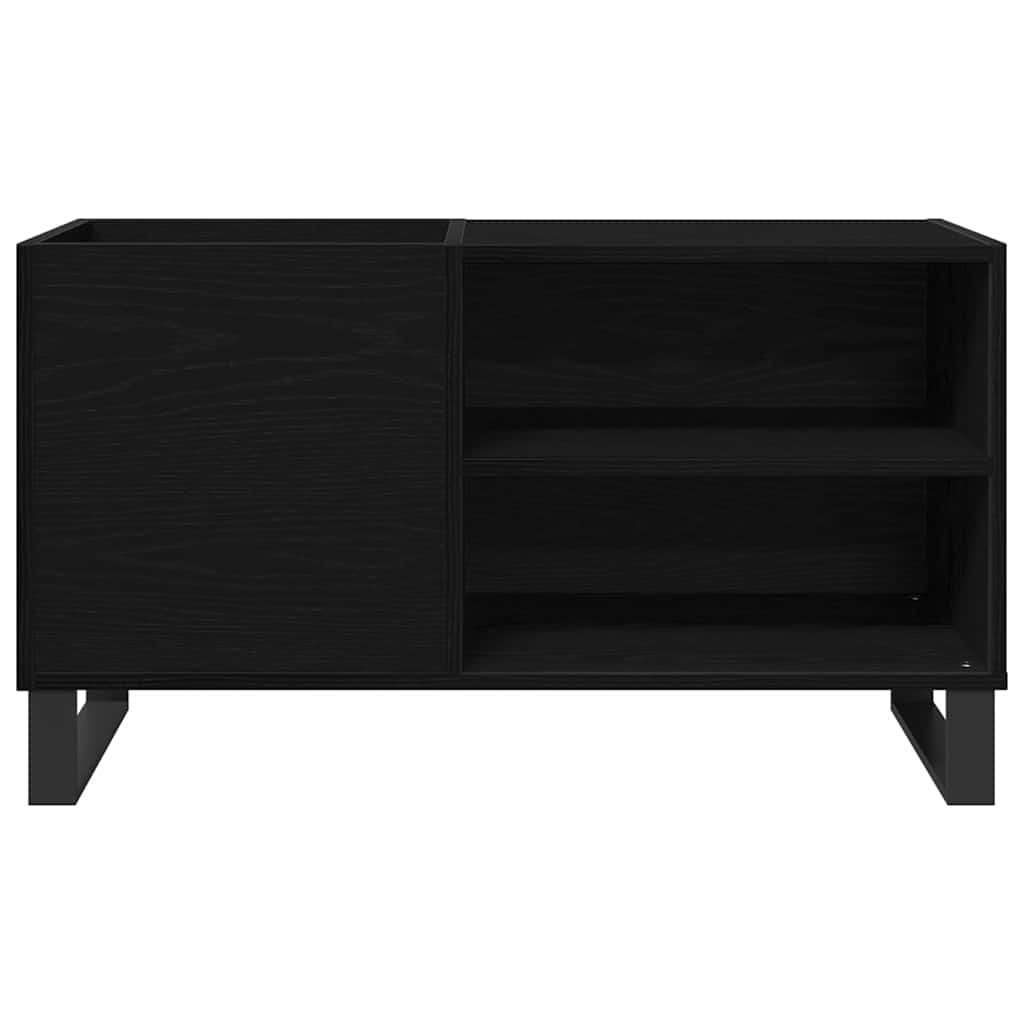 Skivskåp Med Hylla Svart Ek 85 X 38 X 48 Cm Konstruerat Trä