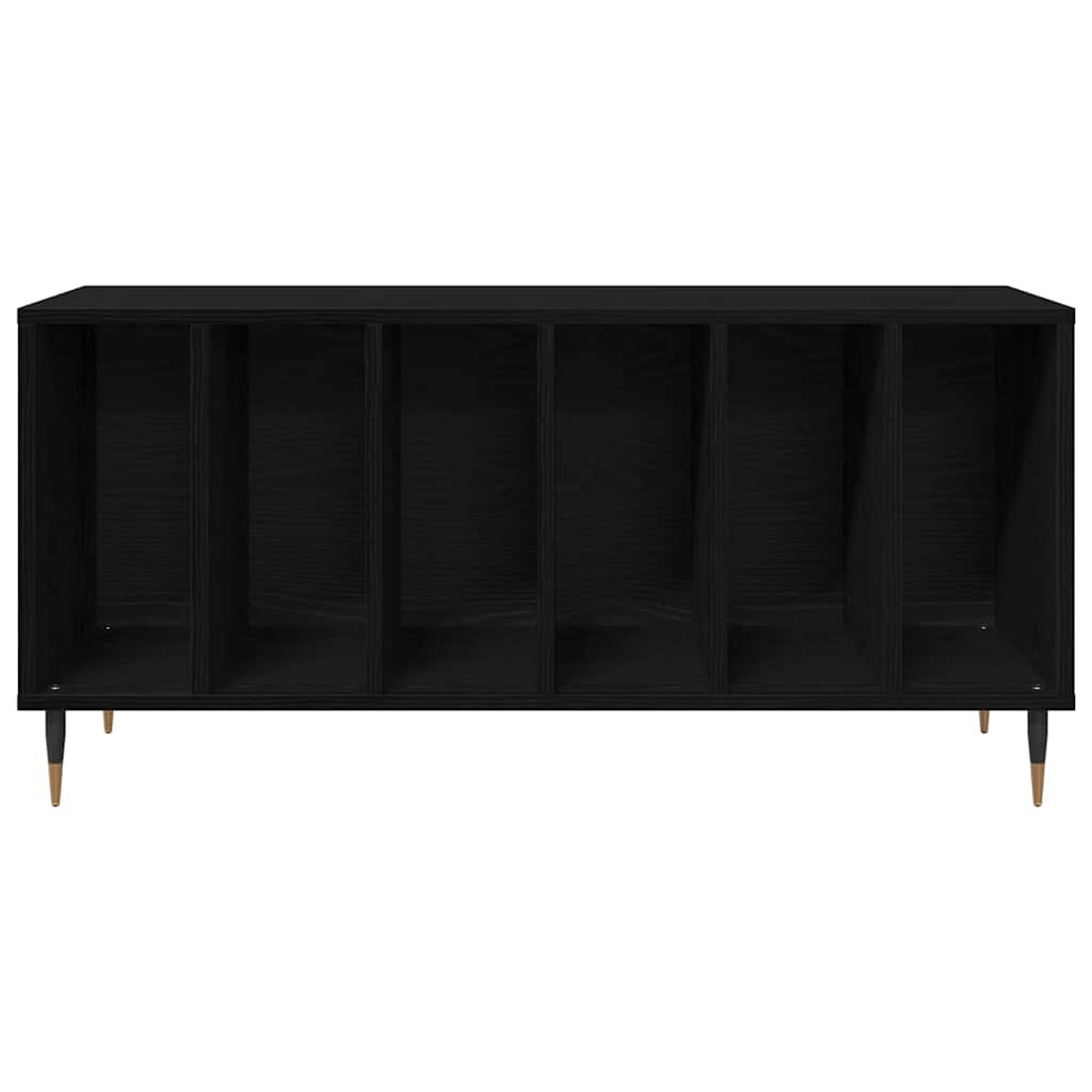 Skivskåp Med Hylla Svart Ek 100 X 38 X 48 Cm Konstruerat Trä
