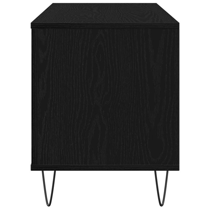 Skivskåp Med Hylla Svart Ek 100 X 38 X 48 Cm Konstruerat Trä