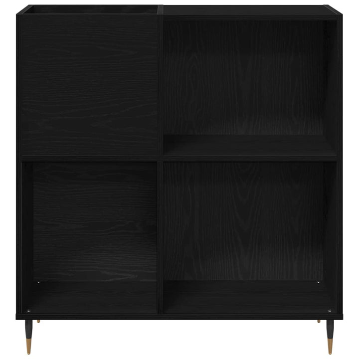 Skivskåp Med Hylla Svart Ek 85 X 38 X 89 Cm Konstruerat Trä