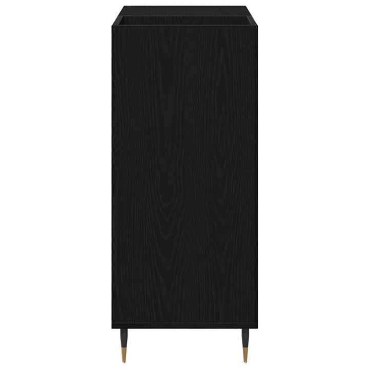 Skivskåp Med Hylla Svart Ek 85 X 38 X 89 Cm Konstruerat Trä