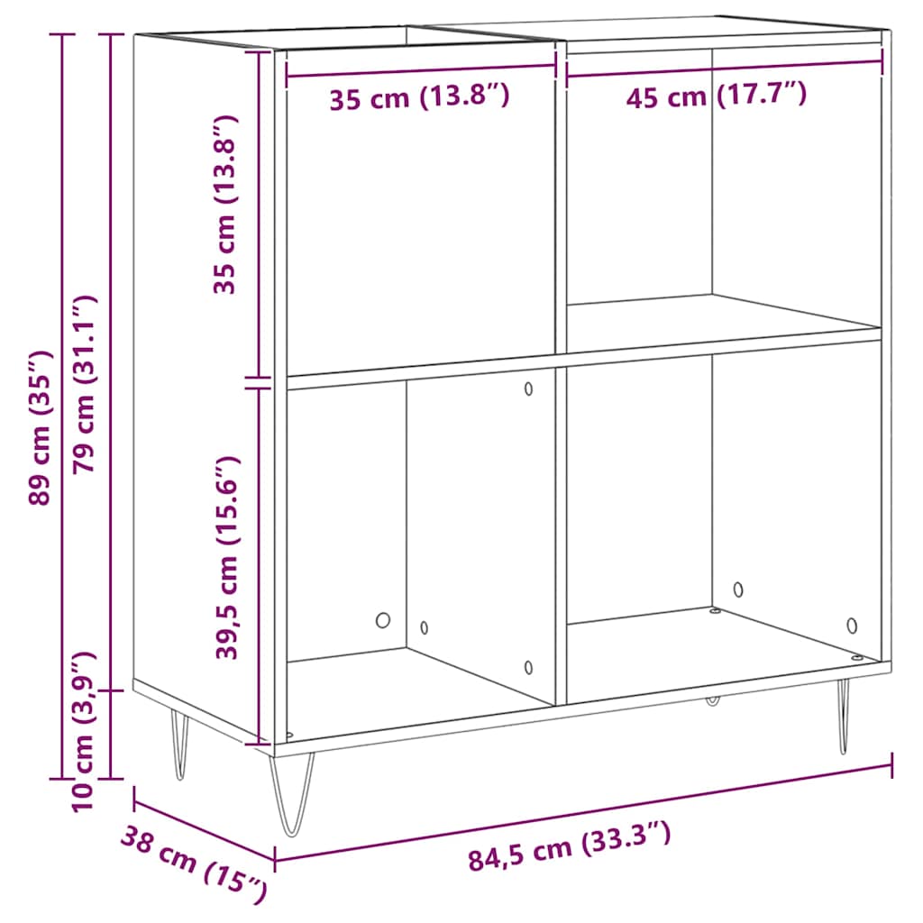 Skivskåp Artisan Ek 85 X 38 X 89 Cm Konstruerat Trä