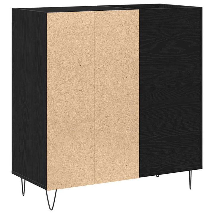 Skivskåp Med Hylla Svart Ek 85 X 38 X 89 Cm Konstruerat Trä