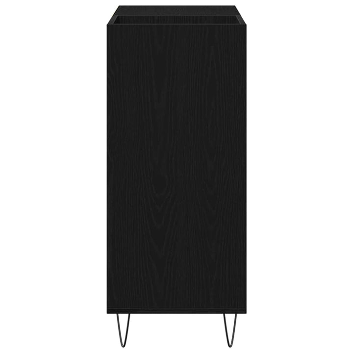 Skivskåp Med Hylla Svart Ek 85 X 38 X 89 Cm Konstruerat Trä