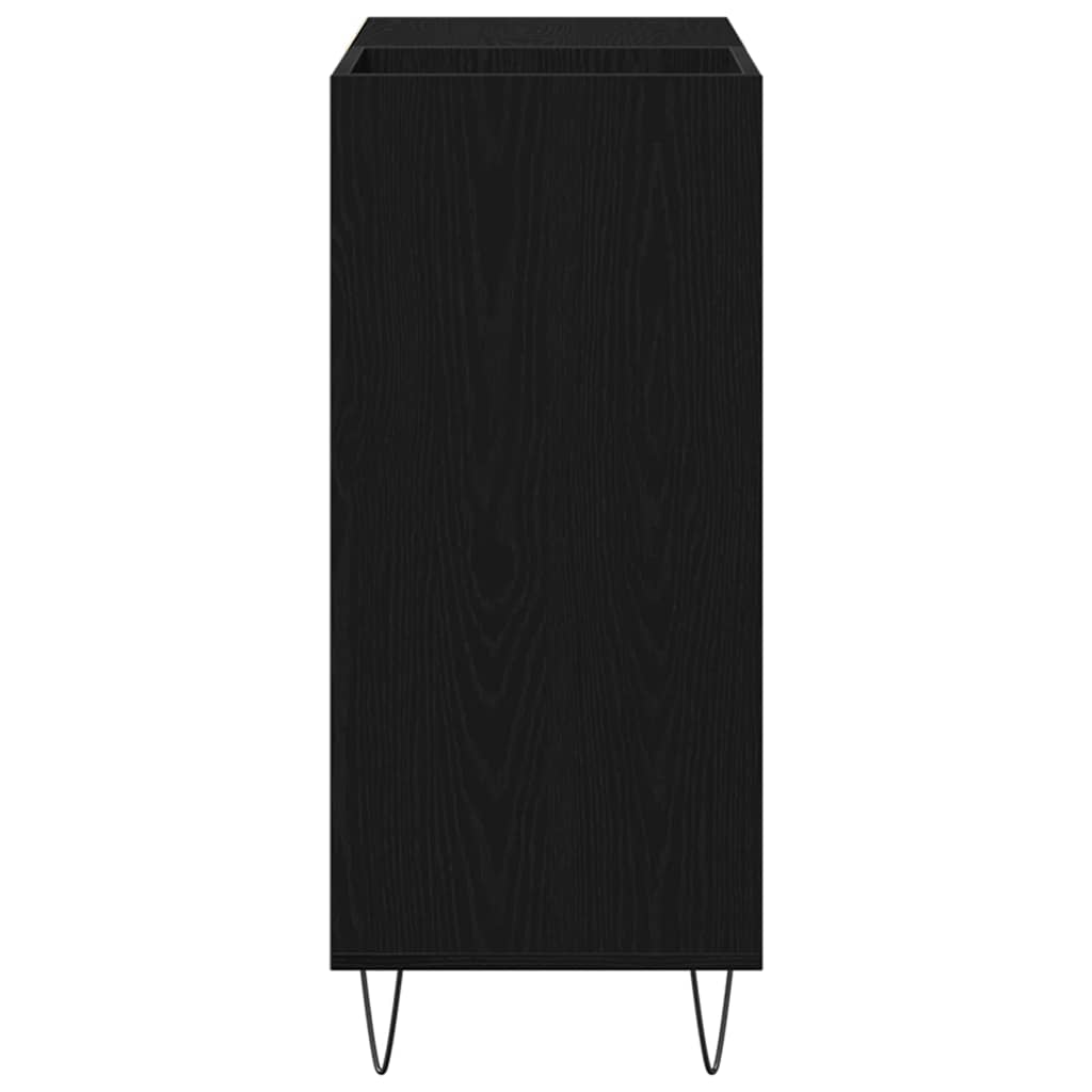 Skivskåp Med Hylla Svart Ek 85 X 38 X 89 Cm Konstruerat Trä