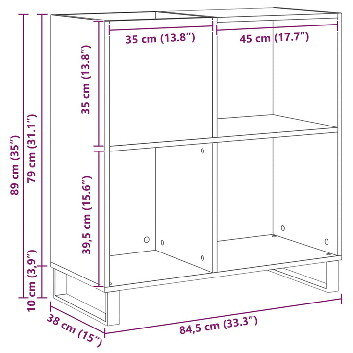 Skivskåp Artisan Ek 84,5 X 38 X 89 Cm Konstruerat Trä