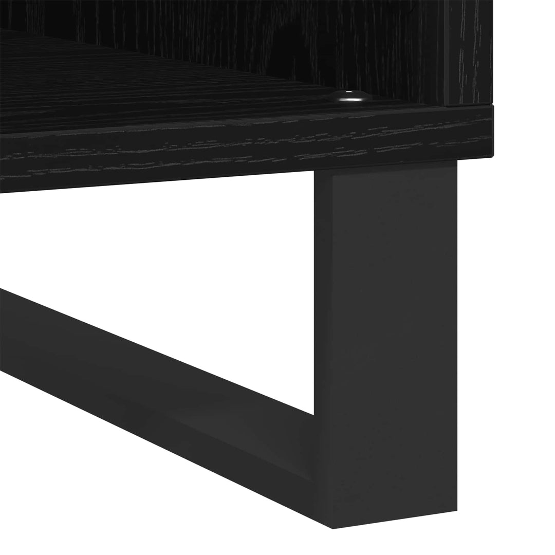 Skivskåp Med Hylla Svart Ek 85 X 38 X 89 Cm Konstruerat Trä