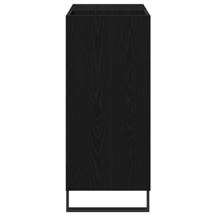 Skivskåp Med Hylla Svart Ek 85 X 38 X 89 Cm Konstruerat Trä