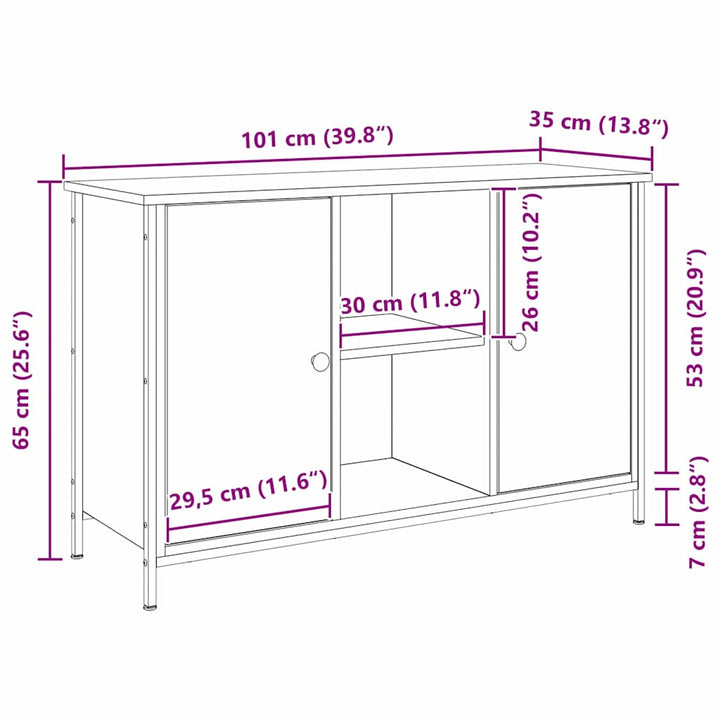 Tv-Bänkset Gammalt Trä 101 X 35 X 65 Cm Konstruerat Trä