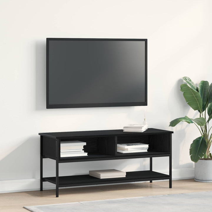 Tv-Bänkset Svart Ek 100 X 35 X 45 Cm Konstruerat Trä