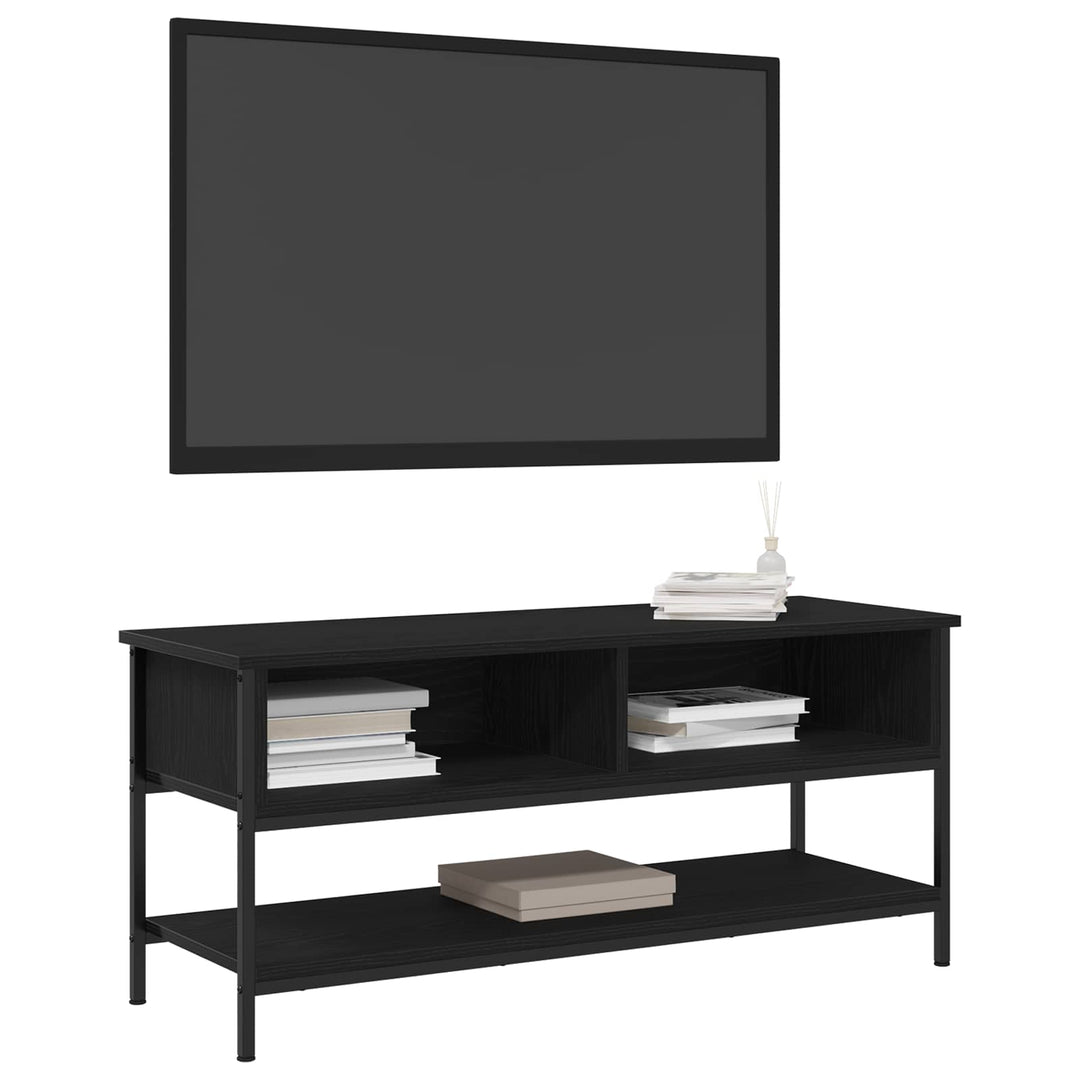 Tv-Bänkset Svart Ek 100 X 35 X 45 Cm Konstruerat Trä