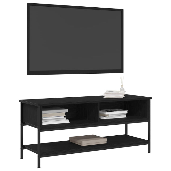 Tv-Bänkset Svart Ek 100 X 35 X 45 Cm Konstruerat Trä