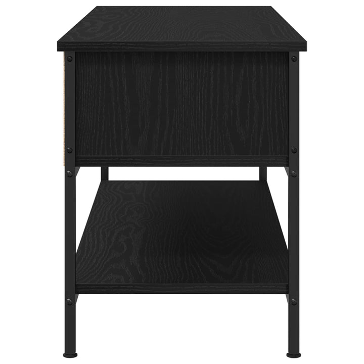 Tv-Bänkset Svart Ek 100 X 35 X 45 Cm Konstruerat Trä