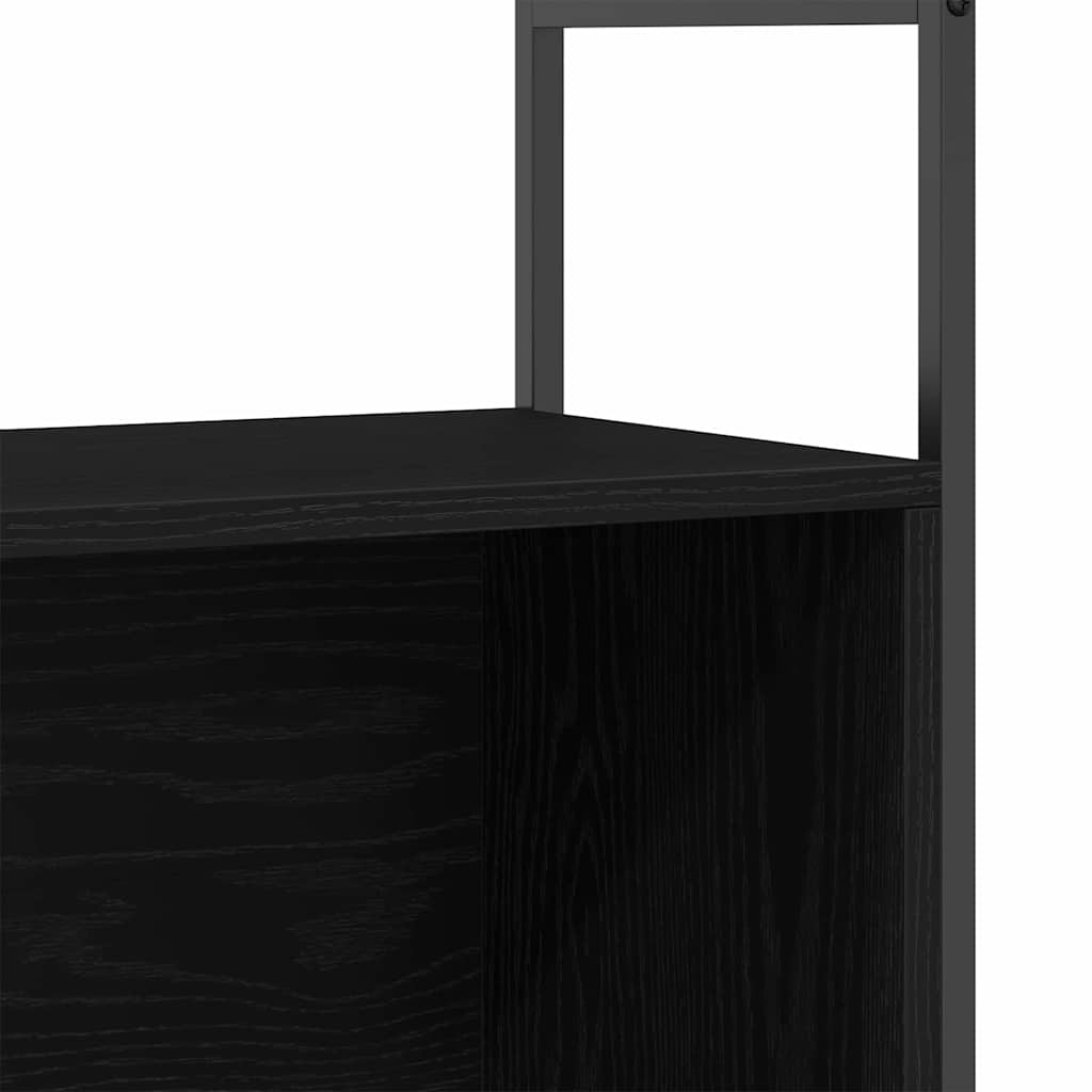 Hyllsystem Svart Ek 80 X 30 X 78.5 Cm Konstruerat Trä
