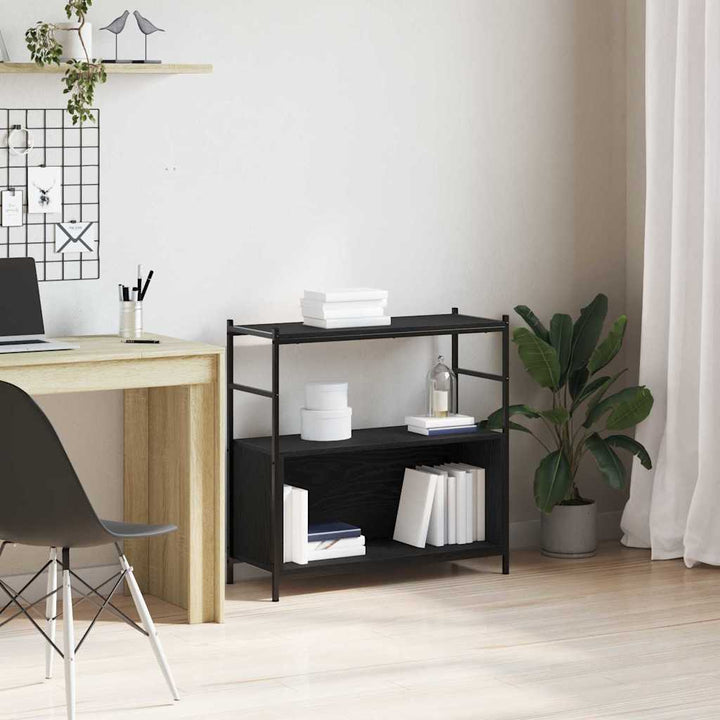 Hyllsystem Svart Ek 80 X 30 X 78.5 Cm Konstruerat Trä