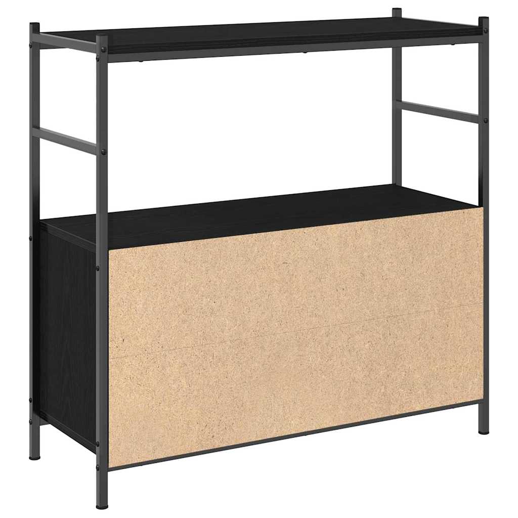 Hyllsystem Svart Ek 80 X 30 X 78.5 Cm Konstruerat Trä