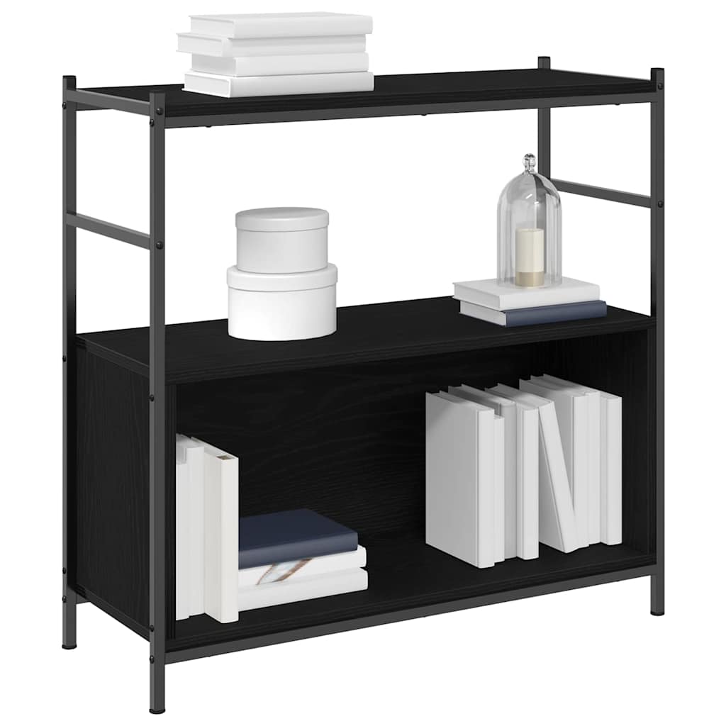 Hyllsystem Svart Ek 80 X 30 X 78.5 Cm Konstruerat Trä