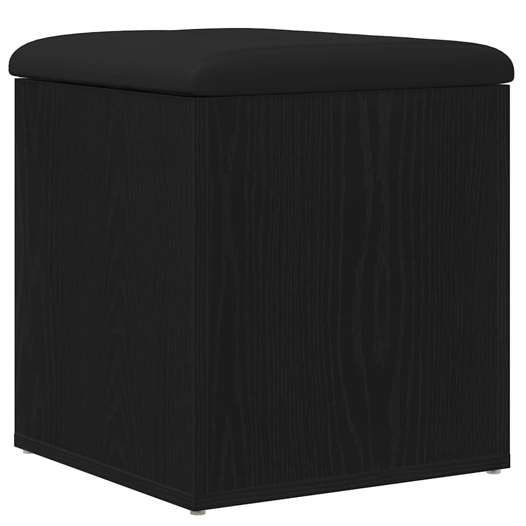 Förvaringsbänk Svart Ek 42 X 42 X 45 Cm Konstruerat Trä