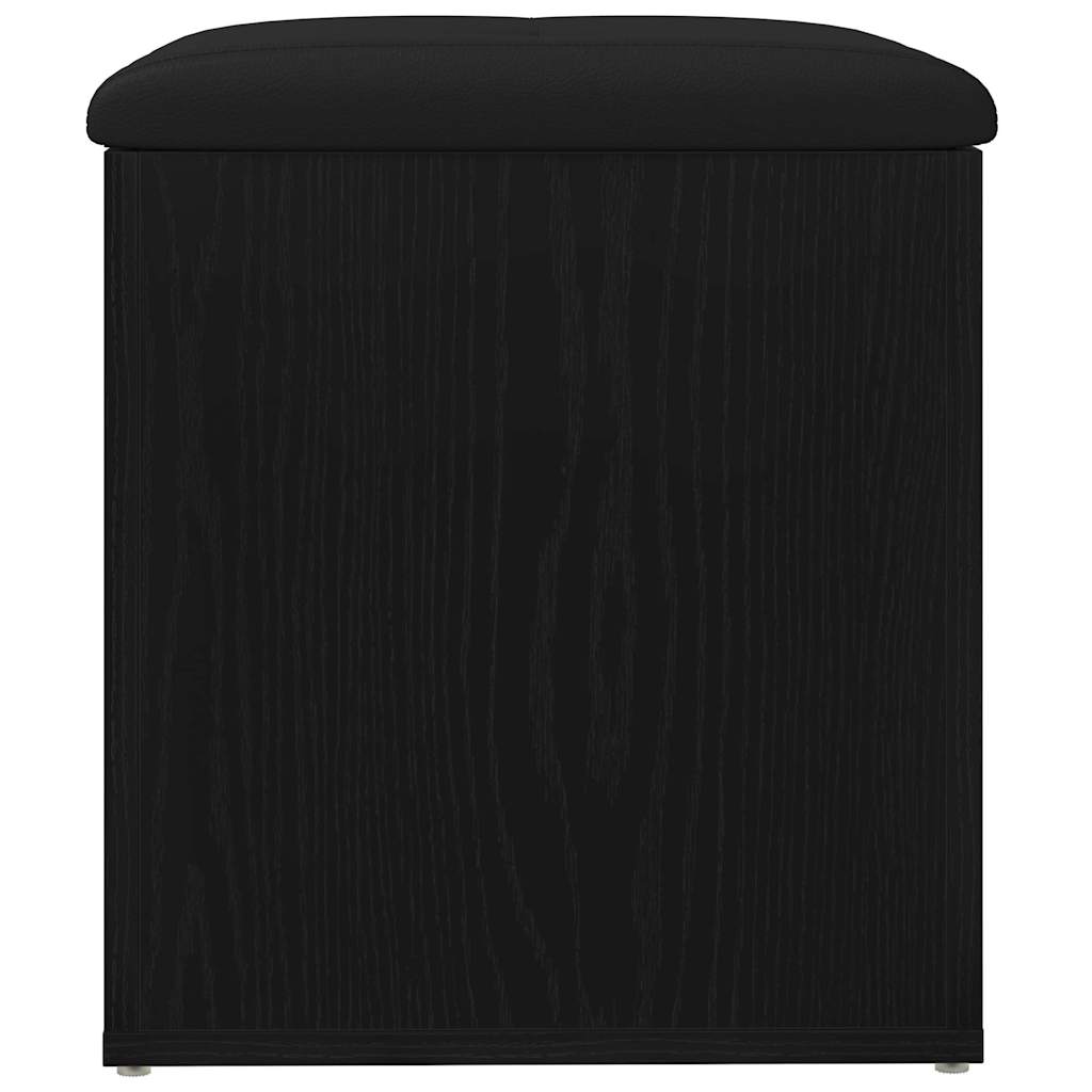 Förvaringsbänk Svart Ek 42 X 42 X 45 Cm Konstruerat Trä