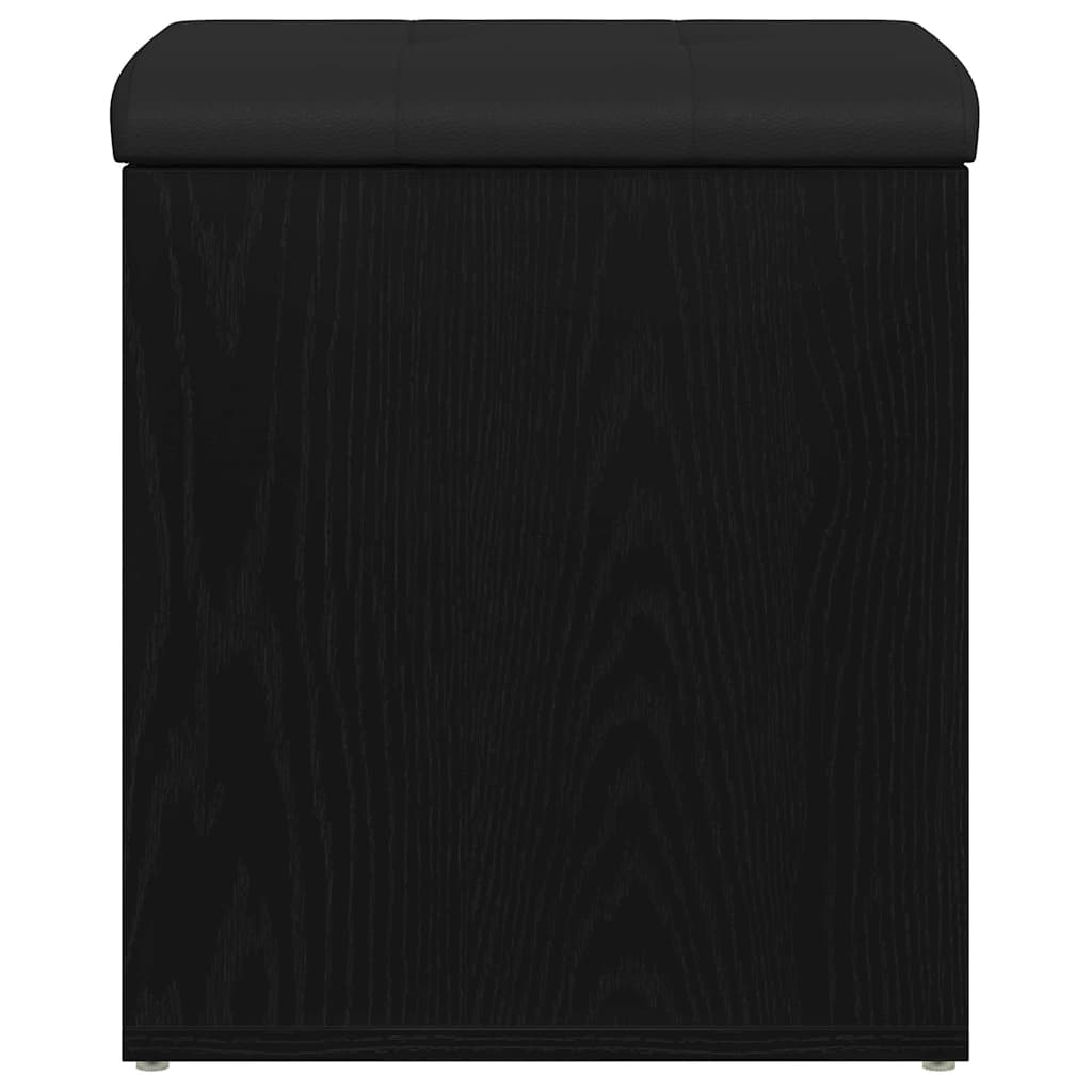 Förvaringsbänk Svart Ek 42 X 42 X 45 Cm Konstruerat Trä